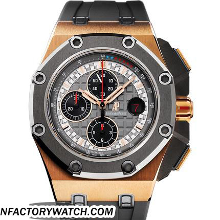 愛彼AP Royal Oak Offshore 皇家橡樹離岸型 26568OM.OO.A004CA.01 金屬陶瓷 黑色紋理錶盤 灰色橡膠