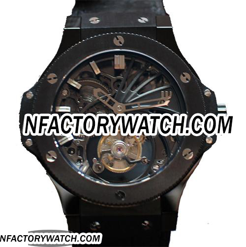 宇舶Hublot Big Bang 大爆炸 Black Full Ceramic 黑色全陶瓷 Skeleton Tourbillon 骷髅陀飛輪