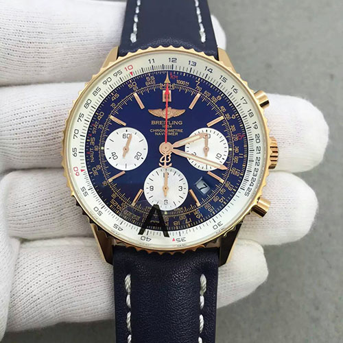 百年靈 Breitling 航空計時系列金殼藍面 搭載7750機芯 JF出品