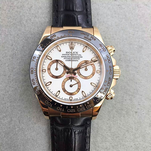 勞力士 Rolex 迪通拿Daytona 玫金陶瓷圈 搭載7750機芯 藍寶石鏡面 JF出品