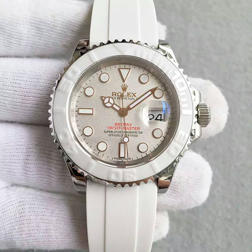 勞力士 Rolex 游艇名仕系列116655-Oysterflex Bracelet白盤腕錶 “大白/baymax”限量版 搭載2836-2全自動機芯