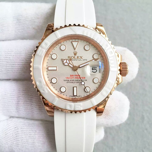 勞力士 Rolex 游艇名仕系列116655-Oysterflex Bracelet白盤腕錶 “大白/baymax”限量版 搭載2836-2全自動機芯