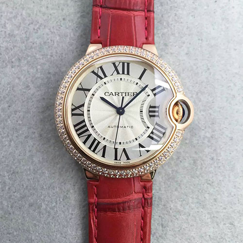 卡地亞 Cartier 玫金帶鉆圈中號 藍寶石玻璃 36mm JF出品