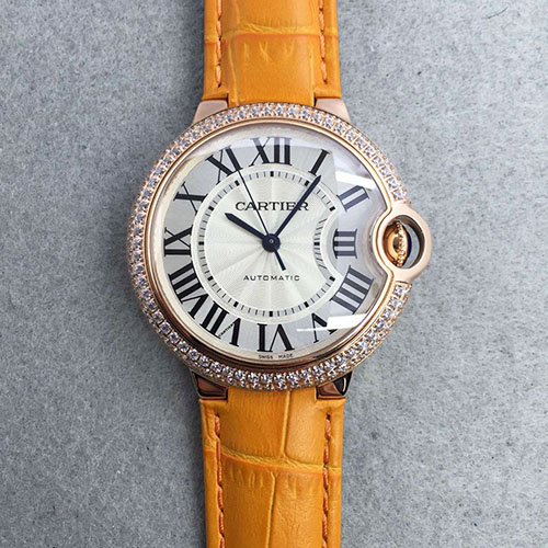 卡地亞 Cartier 玫金帶鉆圈中號 316精鋼錶殼 JF出品