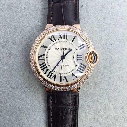 卡地亞 Cartier 玫金帶鉆圈中號 36mm JF出品