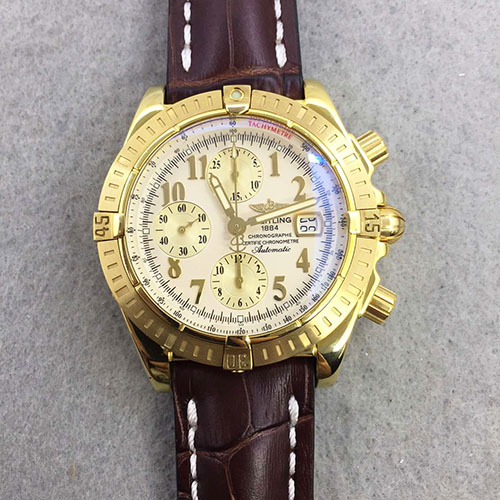 百年靈 Breitling 五珠全鋼航空計時腕錶 搭載7750機芯 藍寶石玻璃 316精鋼錶殼 直徑44mm