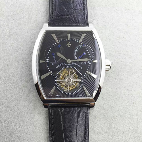 江詩丹頓 Vacheron Constantin 馬耳他系列動能顯示 手動上鏈陀飛輪 美洲雙面鱷魚皮錶帶