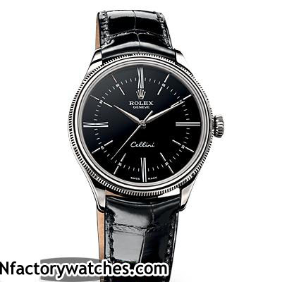 勞力士Rolex cellini 切利尼 50509-0004 316L精鋼 藍寶石水晶 黑色錶帶牛皮