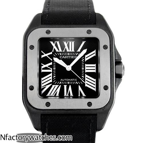 卡地亞Cartier 山度士 Santos 100 桑托斯 W2020010 316L不鏽鋼 DLC錶圈 精鋼錶蒙 藍寶石水晶