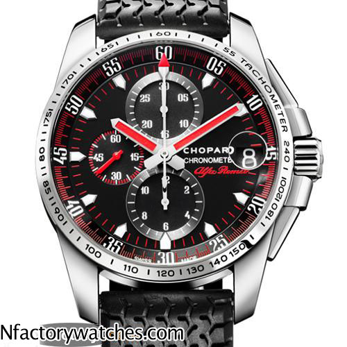 蕭邦Chopard GRAN TURISMO XL ALFA ROMEO系列 168459-3028 亞洲7750自動計時碼錶 藍寶石水晶玻璃 黑色錶帶膠帶