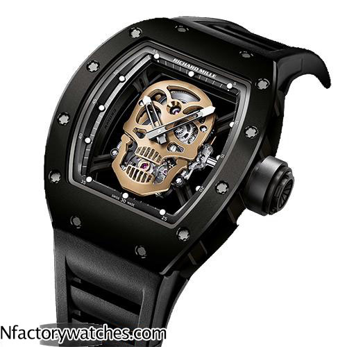 理查德·米勒Richard Mille RM52-01 PVD 鑲鑽 316L不鏽鋼 PVD處理 18k玫瑰金錶圈