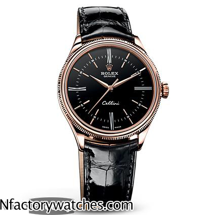 勞力士Rolex cellini 切利尼 m50505-0005 316L精鋼 電鍍玫瑰金錶圈 316L精鋼錶蒙 防劃藍寶石水晶 