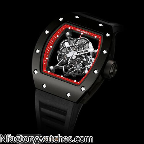 理查德·米勒Richard Mille RM 055 黑紅款 日本MIYOTA 6T51自動上鏈機芯 藍寶石水晶玻璃