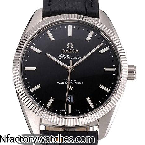 歐米茄Omega Globemaster 尊霸系列 黑盤白針 316L不鏽鋼 藍寶石水晶玻璃 黑色錶盤
