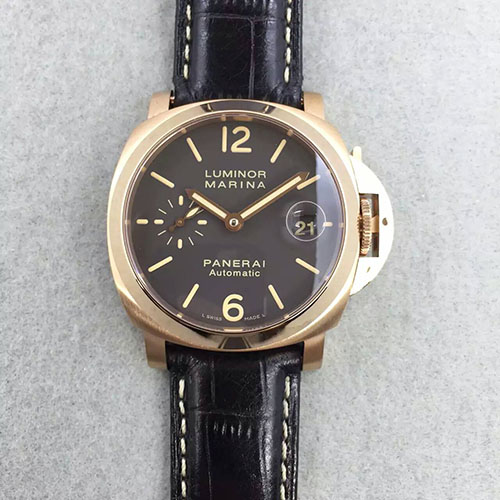 沛納海 Panerai Luminor Marina小手系列pam048金殼 搭載7750自動機芯