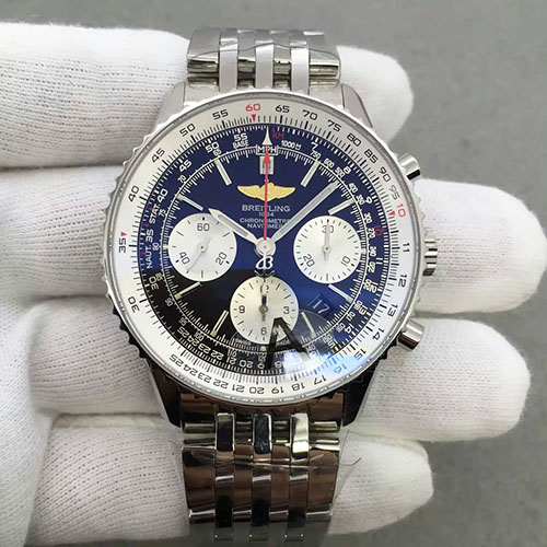 百年靈 Breitling 航空計時系列白殼黑面 搭載7750機芯