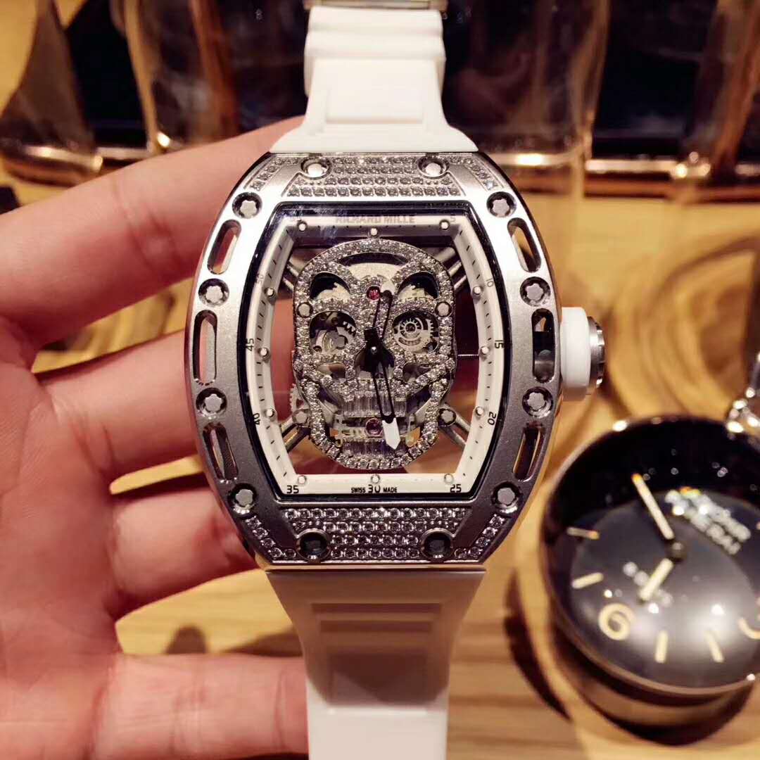 RICHARD MILLE 理查德米勒 RM52-01 經典的酒桶造型殼镂空骷髅頭腕錶