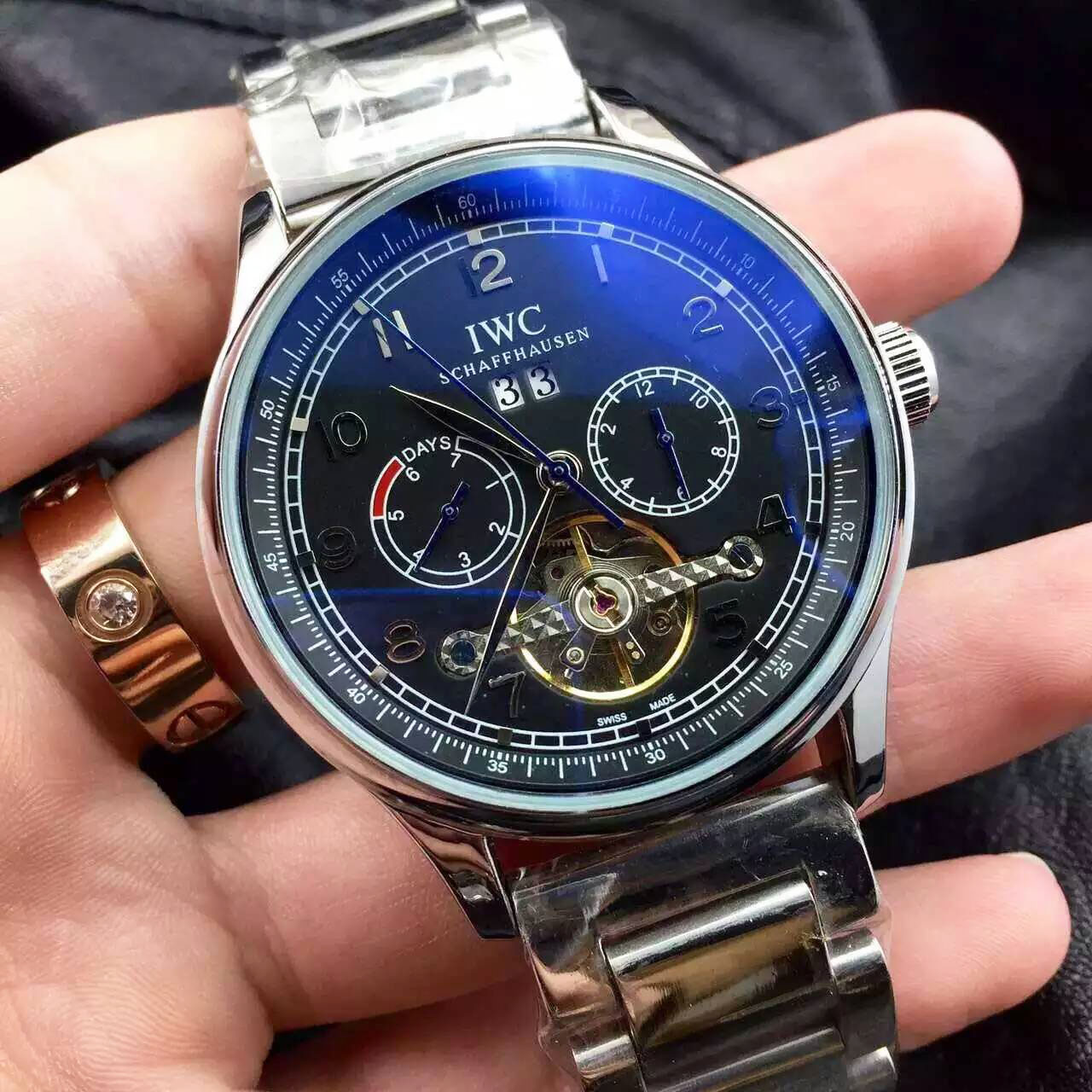 萬國 IWC 復雜多功能系列 男士自動機械腕錶爆款上市 鍍膜高密度鏡面 真牛皮皮帶 