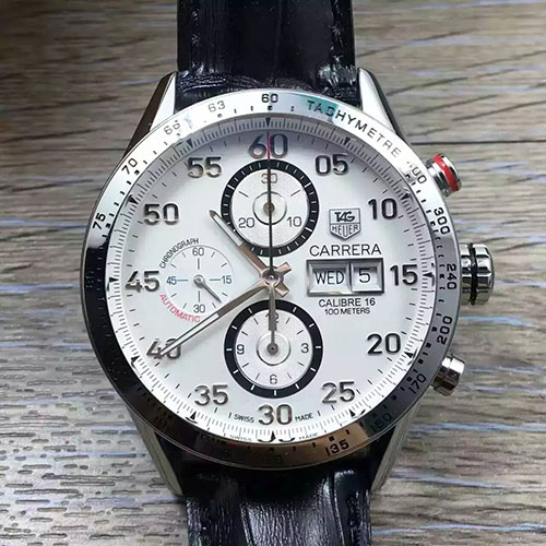 泰格豪雅 Tag Heuer V6TM商標 Calibre 1887自動計時碼錶系列CAR2013.BA0799腕錶 搭載定制版Calibre 1887自動計時機芯/ASIA7750機芯改版 AISI316L精鋼錶殼