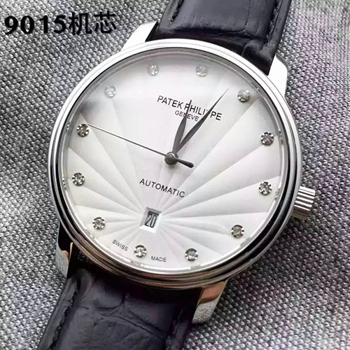 百達翡麗 Patek Philippe 超薄9015新款 搭載9015機芯 德國進口頭層防水牛皮 AJ出品