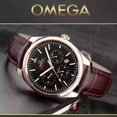 歐米茄 Omega 名典系列六針多功能自動機械腕錶 搭載進口9015自動機芯 意大利進口牛皮