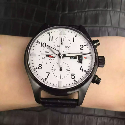 萬國 IWC 飛行員計時腕錶黑殼重磅推出 專柜同步 搭載7750全自動機芯 直徑43mm