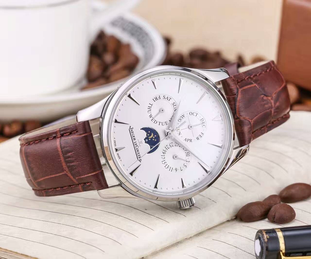 積家 頂級機械機芯 真牛皮錶帶 精湛品質 尊貴高雅 精品男士腕錶