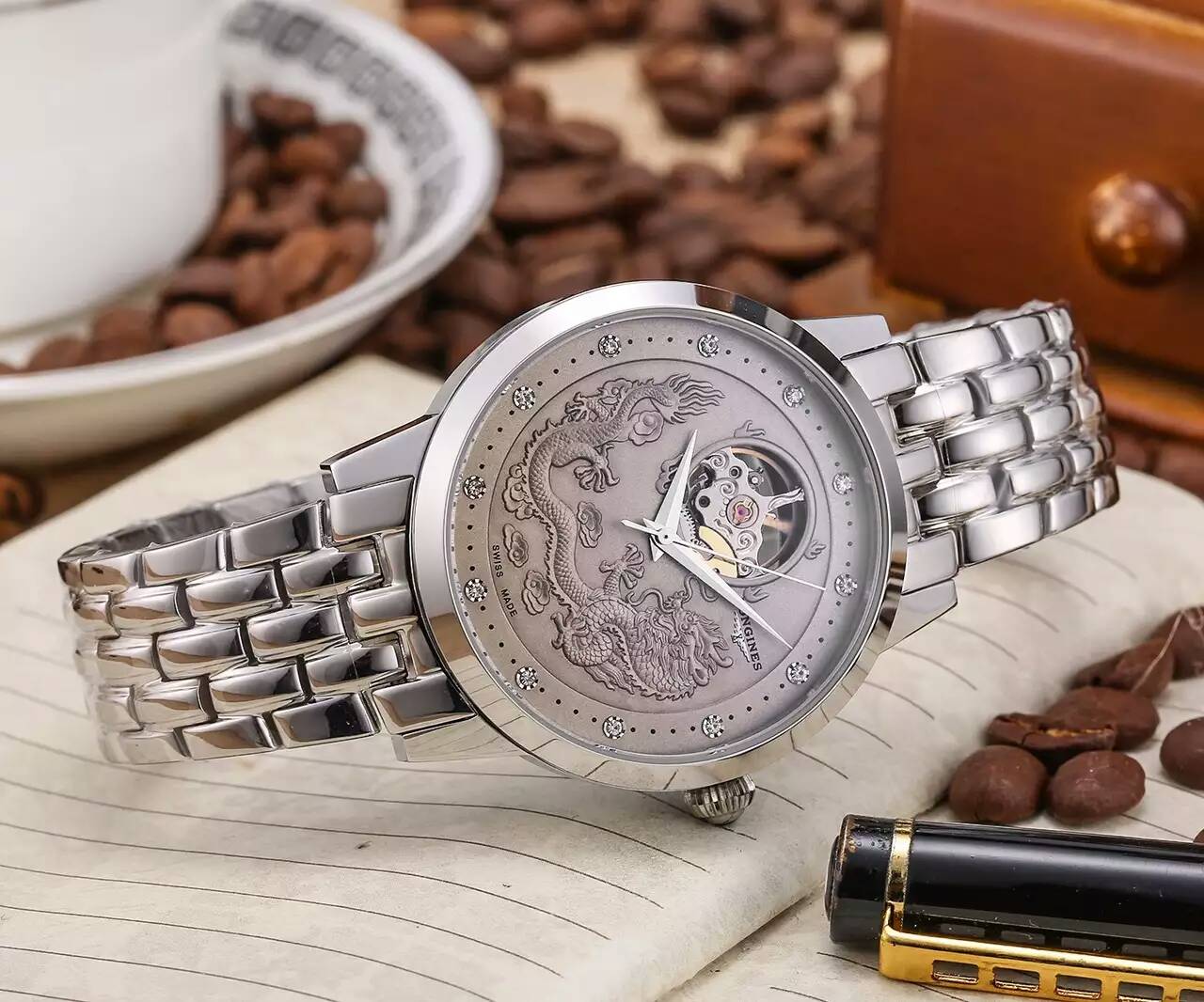 浪琴 礦物質超強鏡面 精鋼錶帶 頂級機械機芯 直徑42mm 厚13mm 精湛品質