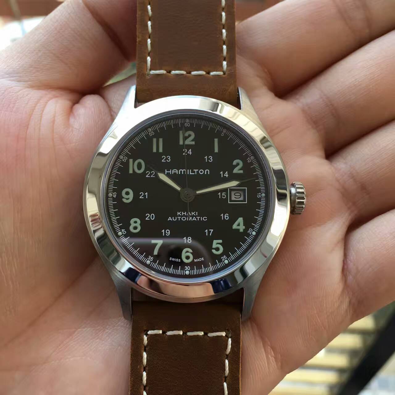 漢密爾頓 卡其系列 全自動男士機械腕錶 進口西鐵城821A機芯 進口瘋馬皮錶帶 