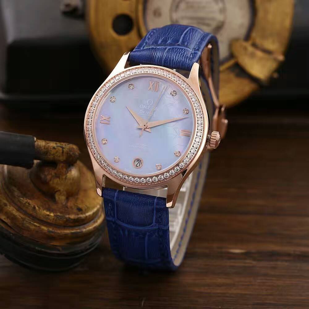 歐米茄 超霸系列女士腕錶 ETA2824機芯 玫瑰金殼 滿鉆 獨特錶盤