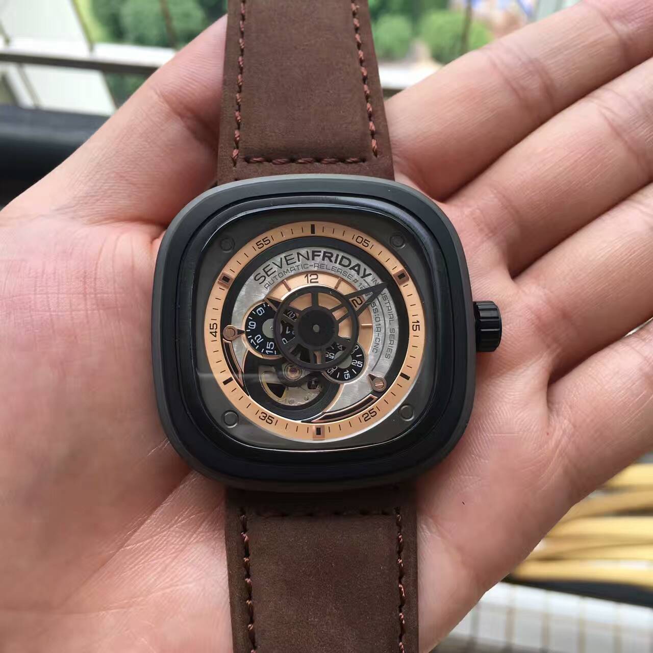 七個星期五 精品SEVENFRIDAY腕錶 真牛皮錶帶 西鐵城機芯