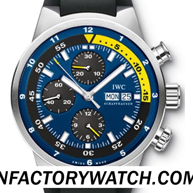 萬國 IWC 海洋時計 IW378203 雙AR塗層的防刮藍寶石 藍色錶盤 橡膠錶帶