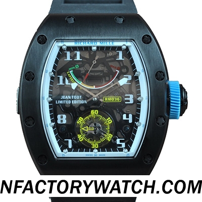 理查德·米勒Richard Mille RM 036 PVD 藍寶石鏡面 瑣螺絲背透背蓋