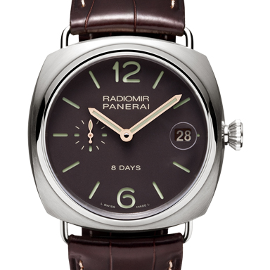 沛納海Panerai RADIOMIR 8 DAYS TITANIO PAM00346/Pam346 钛殼 亞洲手上鏈機芯仿沛納海P2002/9 全钛錶帶 小牛竹節紋皮帶