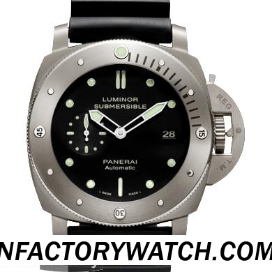 沛納海Panerai LUMINOR SUBMERSIBLE 1950 3 DAYS AUTOMATIC TITANIO Pam00305/Pam305 亞洲ETA-7750-2自動機械機芯改裝 藍寶石水晶無色鍍層 钛金屬錶殼