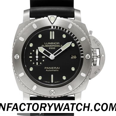 沛納海Panerai TUTTONERO PAM00438 PAM438 亞洲ETA-7750-2自動機械機芯改裝  磨砂钛金屬錶殼 黑色橡膠錶帶