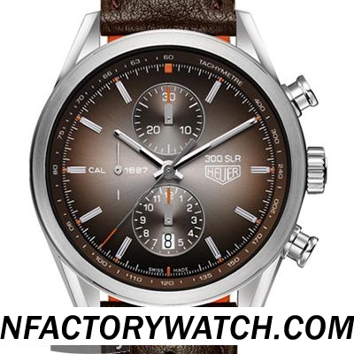 豪雅TAG HEUER Calibre CAR2112.FC6267 316l不鏽鋼殼 拱形藍寶石玻璃與AR塗層  棕色錶盤