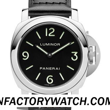 沛納海Panerai LUMINOR BASE Pam00112 Pam112 洲版ETA-6497-2 17J 手上鏈機械機芯 316F不鏽鋼錶殼 