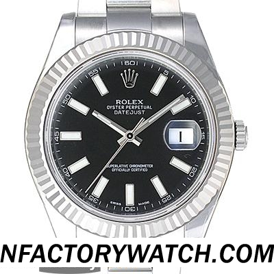 勞力士Rolex date just 日志型 116334 黑盤 海鷗ETA2836 316F不鏽鋼錶殼 防刮藍寶石水晶